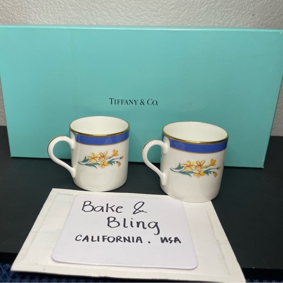 Tiffany & Co tea cups, saucer and dessert plate - Picture 4 of 14